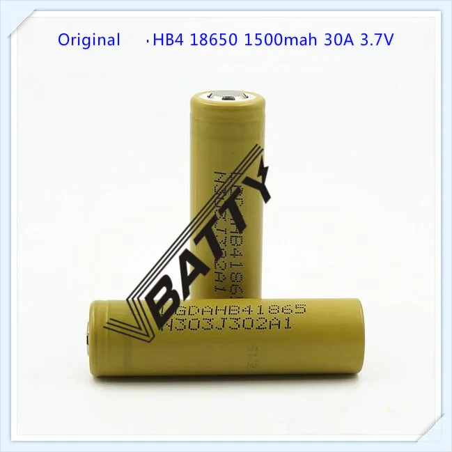 Подлинный для LG HB4 18650 1500mah 30A Li-Ion high drain 3,7 v 1500mah HB4 18650 аккумулятор с плоским верхом(1 шт./лот
