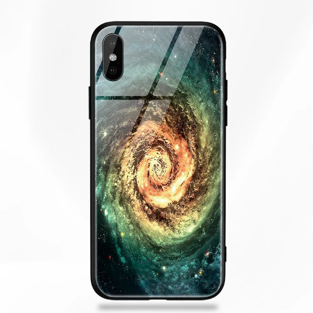 TOMKAS чехол из закаленного стекла для iPhone XS Max XR XS силиконовый чехол для телефона с изображением звезд для iPhone X 10 XS XR Роскошный чехол s TPU - Цвет: 14