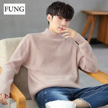 FUNG Men's Sweater 2018 New Fashion Style O-Neck Solid Men Winter Sweater Knitted Shirt Crewneck Pullover Sweater Men