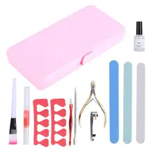12 шт./компл. Пластик набор инструментов для маникюра, в том числе шлифовальные пилки для ногтей буферный блок машинки для стрижки ногтей кисть для удаления пыли, удаляет мертвую кожу резак