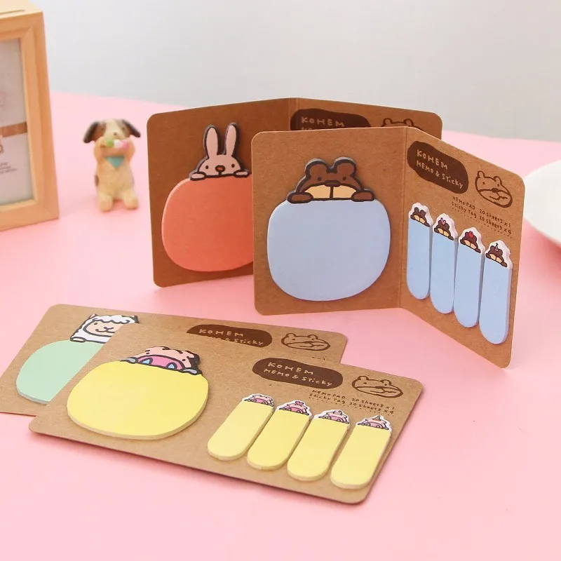 

Kawaii Cute Animal Korean Rabbit Sheep Stationery Memo Pad Scrapbooking Sticky Notes Book Paper Sticker Bookmark Pepsi Stick