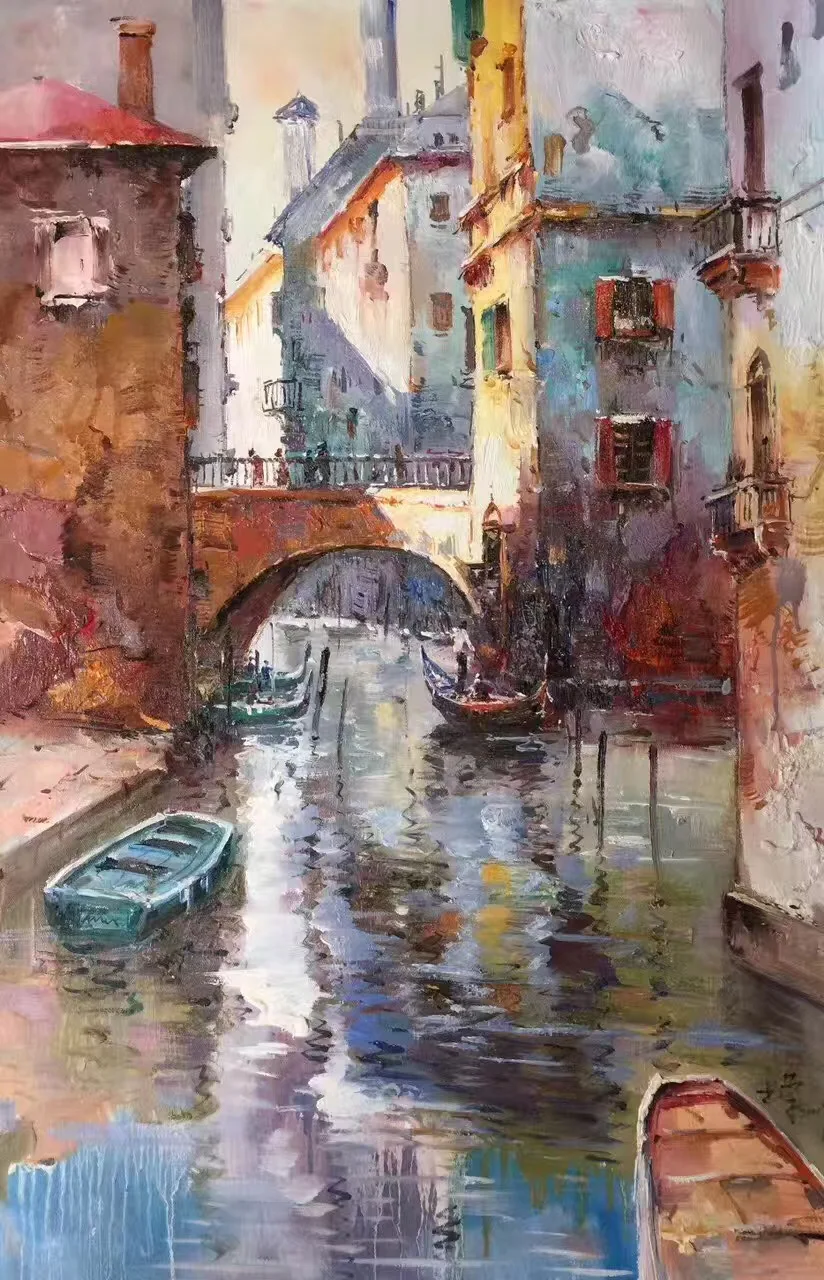Frameless Venice Abstract Handed painting Oil Painting By Numbers Home