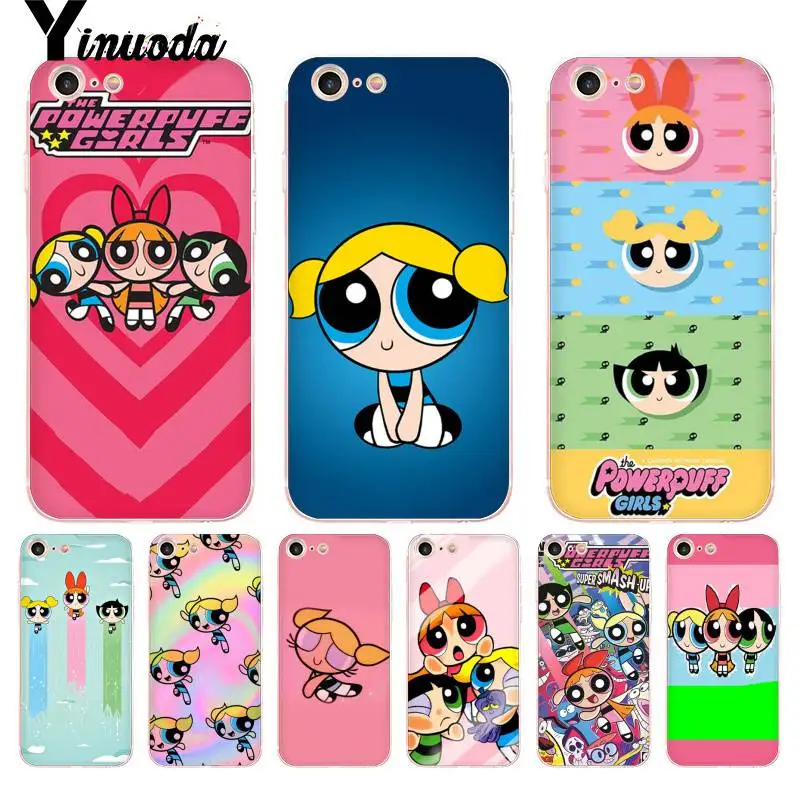 

Yinuoda For iphone 7 6 X Case The Powerpuff Girls Transparent Phone Cover Case for iPhone 8 7 6 6S Plus X 5 5S SE 5C XS XR Cases