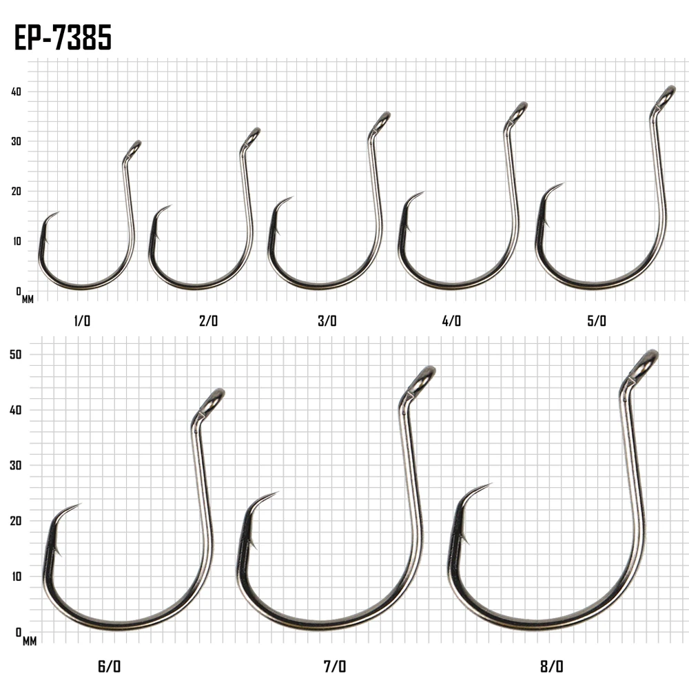 

Eupheng 50pcs EP-7385 High Quality Octopus Circle Fishing Hooks Sea Fishing Offset Sports Circle Point Bait Fish Hooks