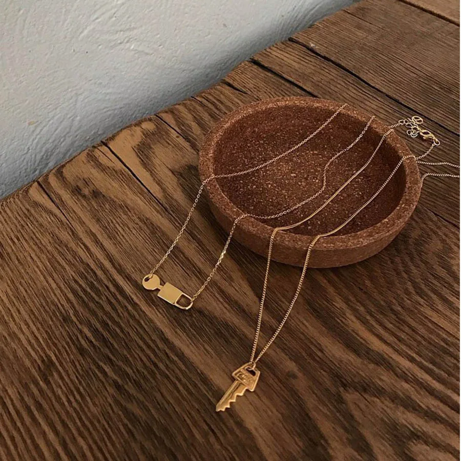 

Unique design real 925sterling silver Lock Key Pendant Necklace for Women trendy lover gifts Necklace High Quality Jewelry