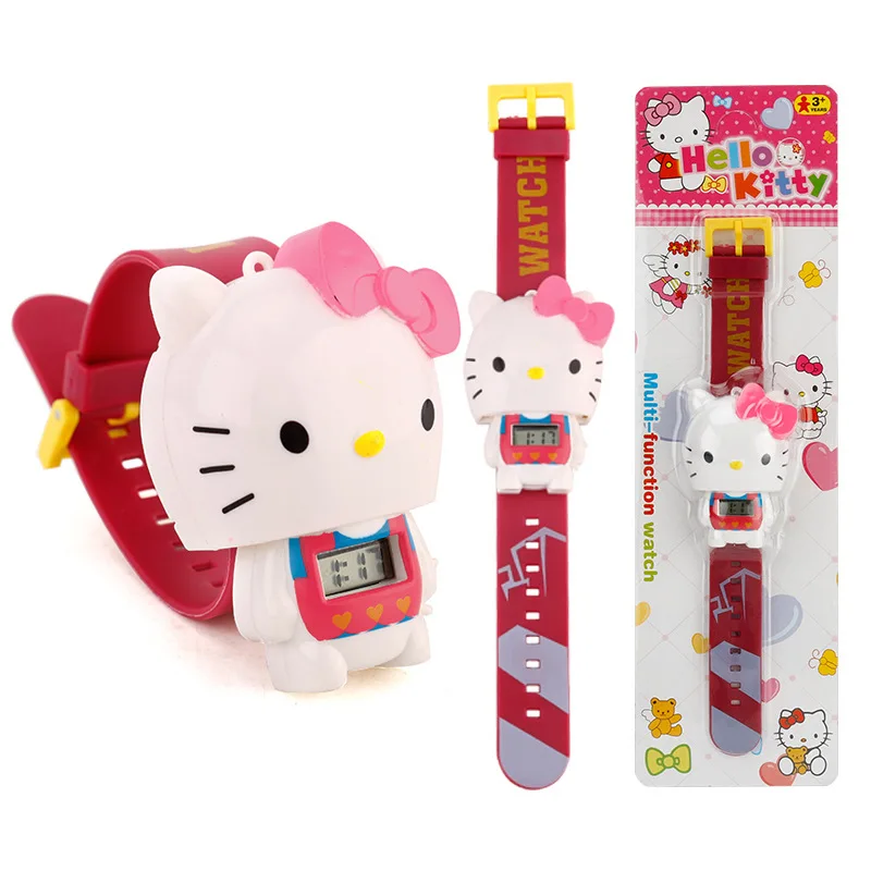 Детские часы Relogio Infantil 2019 hello kitty детские Мультяшные часы модные детские часы девочка мальчик милый резиновый Кожа электронные часы подарки