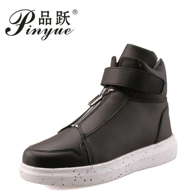 

Men Leather Shoes Winter High Top Zipper Design Men Shoes Hip Hop sneakers Mens kanye west Zapatillas Homme