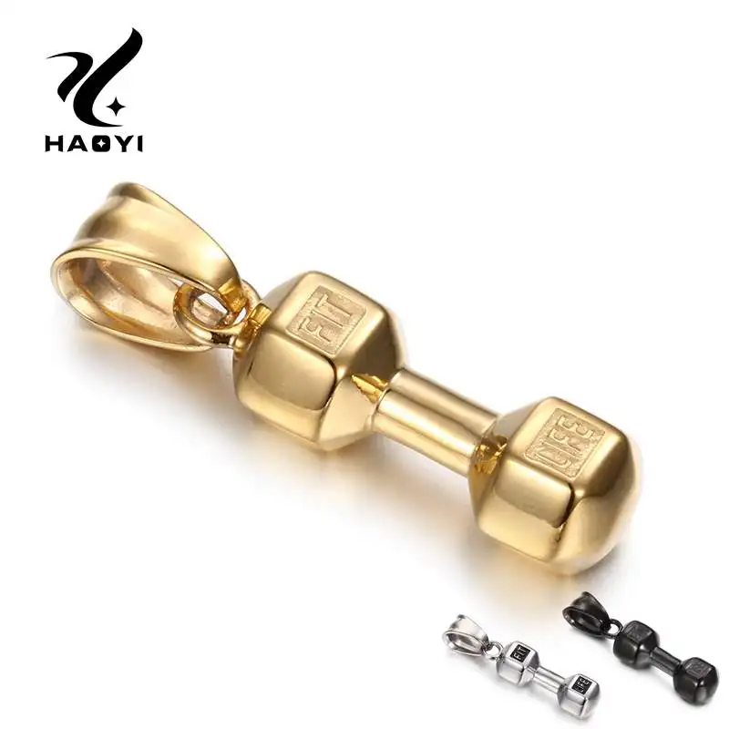 

3 Color Fashion Dumbbell 316 Stainless Steel Pendant Necklace For Men Personalized Casual/Sport Classic Metal Male Jewelry