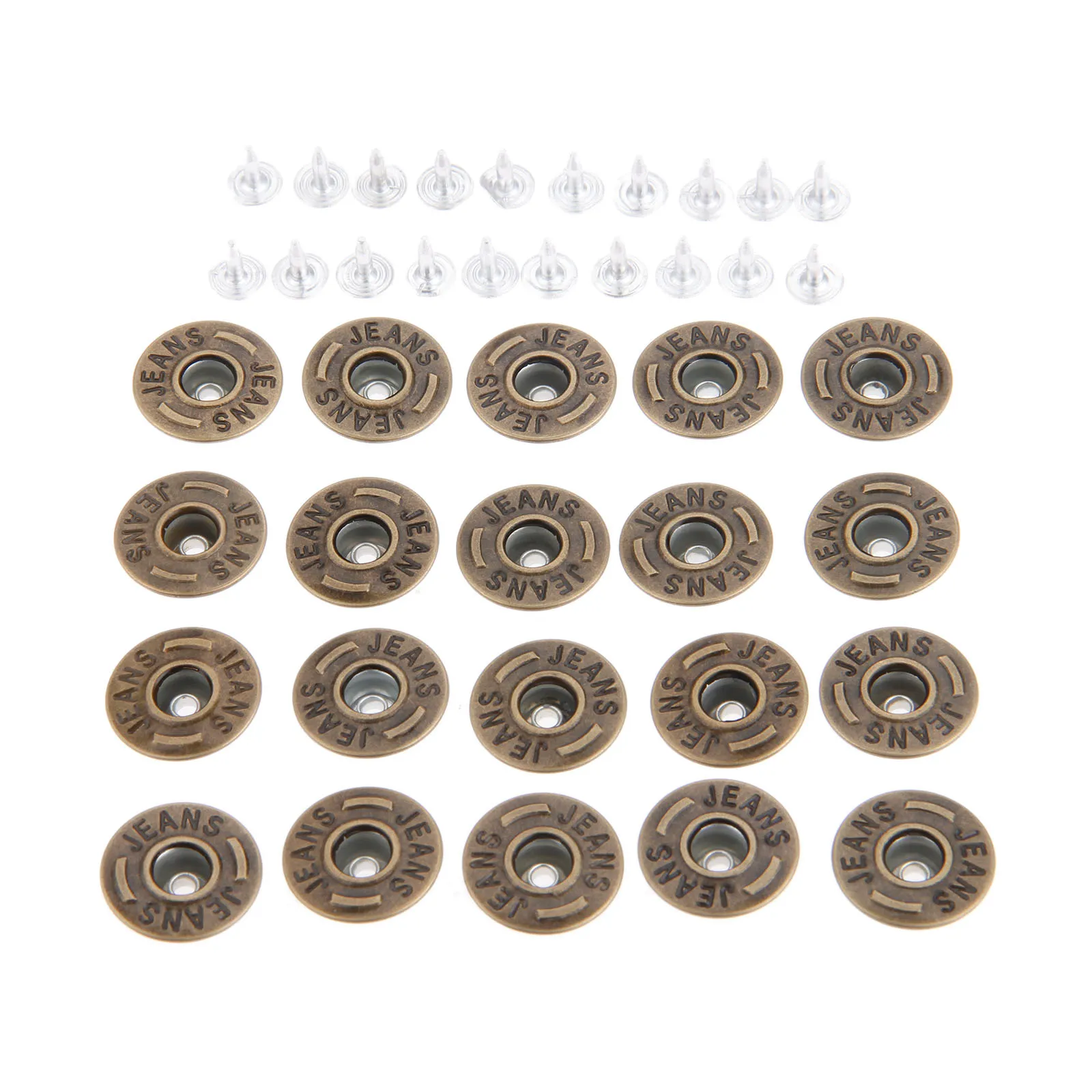 

50Pcs Metal Jeans Button Bronze Rivet Stud Purse Snap Clasps Closure Buckle Fastener For Jeans Garments Handbag Clothing 20mm