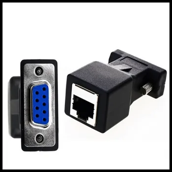

New Arrival DB9 RS232 Male/Female to RJ45 Female Adapter COM Port to LAN Ethernet Port Converter