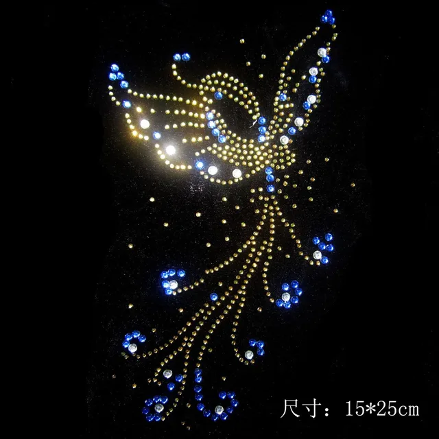 Butterfly rhinestone pattern iron 1