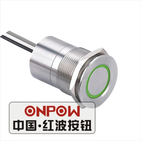 ONPOW 22mm Stainless steel 1NO latching ring LED Touch switch