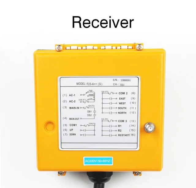 Telecomando Industriale Per Gru - 1 Trasmettitore + 1 Ricevitore, Frequenza VHF 310-331MHz, Alimentazione 12-24V - Foto 3