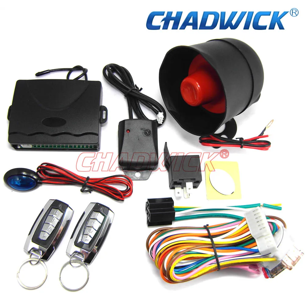 

CHADWICK 8171 one way car alarm system auto security 12V DC vehicle central door lock foot brake locking with siren & indicator