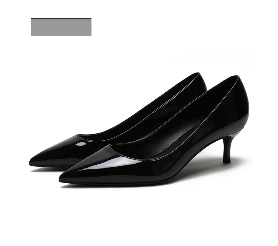 KATELVADI/офисные женские туфли-лодочки модные женские туфли-лодочки из белой лакированной кожи женские туфли на среднем каблуке 5 см K-322