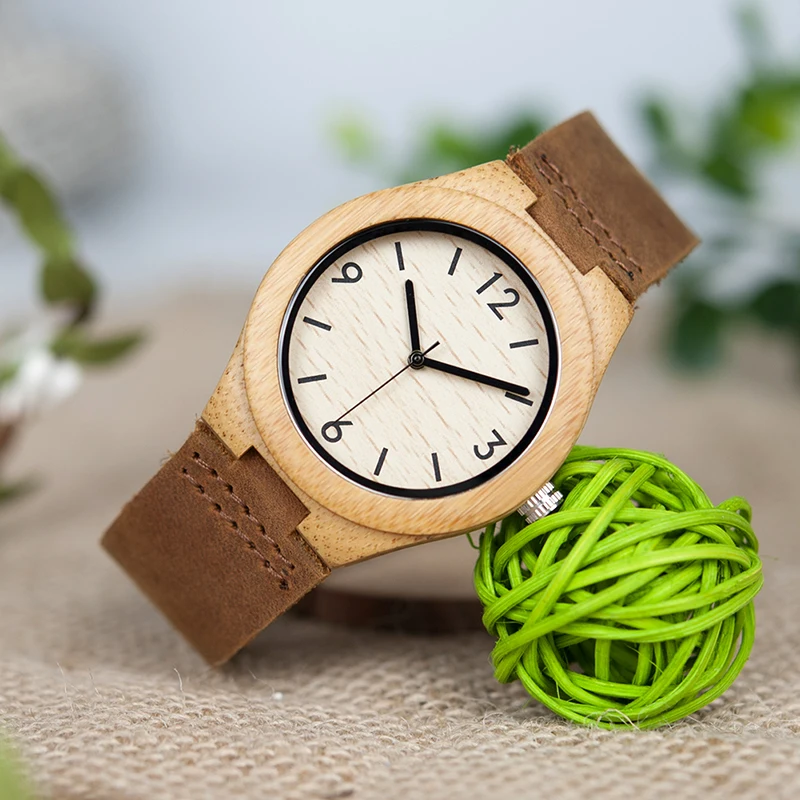 Zegarek damski drewniany na skórzanym pasku Bobo Bird Note A32 damski 11 Damski drewniany zegarek Bobo Bird Note A32