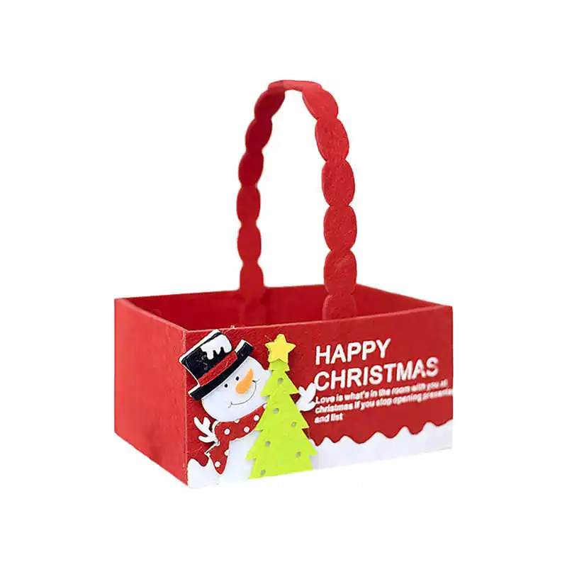 Christmas Fabric Candy Storage Box Creative Flannel Storage Box Mini Gift Box Christmas Candy Bag #2n19 (5)