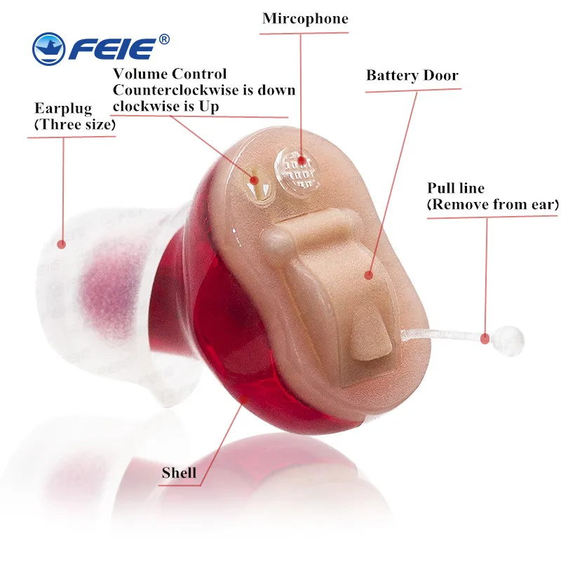 FEIE глухота слуховые устройства CIC наушники S-13A слуховые аппараты Assistane ушной аппарат слуховой аппарат Новое поступление