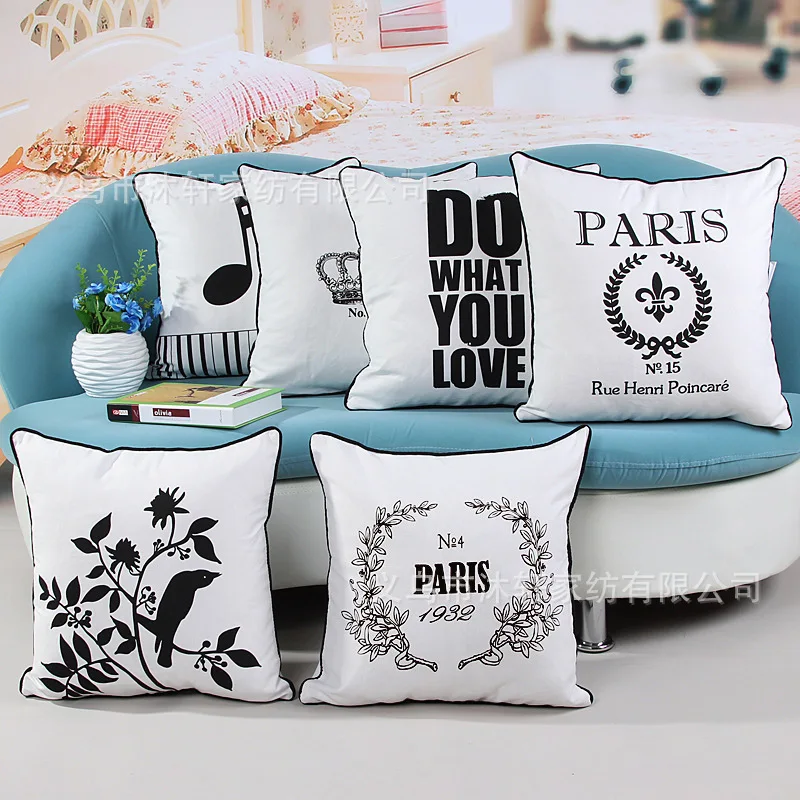 New simple and stylish cotton canvas printing pillow car sofa cushions factory direct | Дом и сад