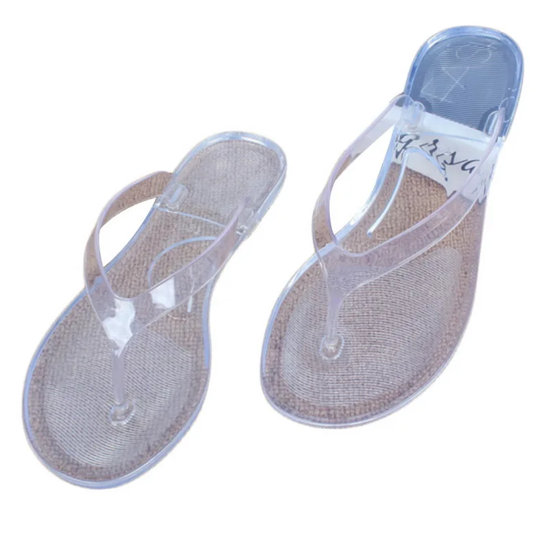 

Women Cute Jelly Flip Flops Female Spring & Summer Transparent Beach Flip Flops Female Cute Light Weight Clear Flip Flops 2018