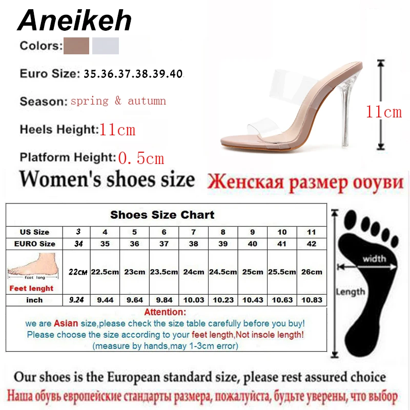 Aneikeh/Женская обувь; Прозрачные Высокие каблуки; прозрачные сандалии; туфли-лодочки из пвх; летние открытые шлепанцы; женские Босоножки с открытым носком; Sandalias mujer