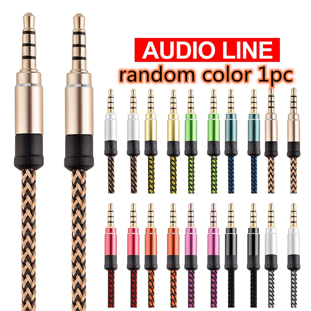 3 метра аудио кабель 3,5 мм разъем AUX кабель аудио адаптер для наушников для автомобиля MP3 MP4 наушники Мужской Aux линия для samsung Xiaomi - Цвет: random color 1pc