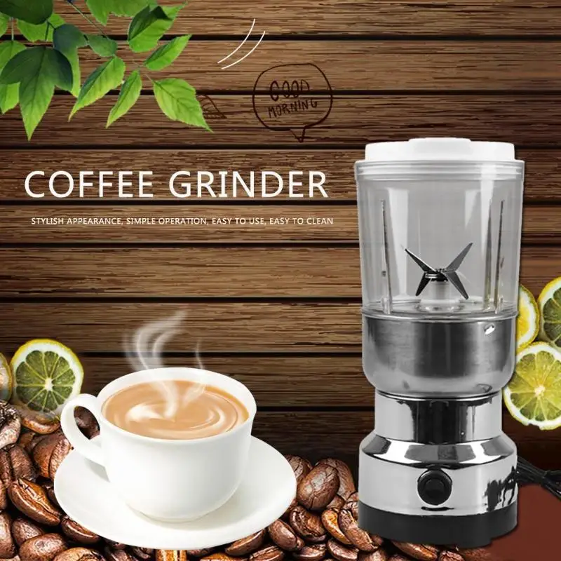 

ALLOET Portable Stainless Steel Electric Coffee Grinder Maker Coffee Bean Spices Nuts Grinding Machine for Home Office EU Plug