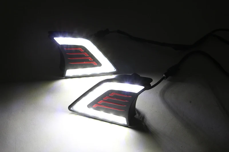 Автомобильный мигающий 1 комплект DRL для Toyota Hilux Vigo 2012 2013 светодиодный DRL Дневной ходовой светильник, противотуманная фара 12 В, автомобильный ходовой светильник s
