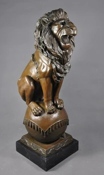 

Copper decoration Fine Buddha Brass 24 "high quality Lion Statue Bronze sculptures Decorating The House Chinese Guardian Lions