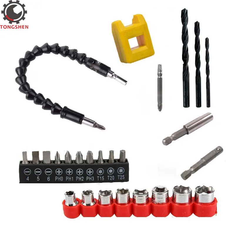 295mm Flexible Extension Screwdriver Drill Bit Holder Flex Drill Adaptor Magnetic Connect Drive Shaft Tip Quick Connect Adaptor binoax socket adapter set right angle screwdriver quick release screwdriver magnetic bit holder 295mm flexible shaft bits