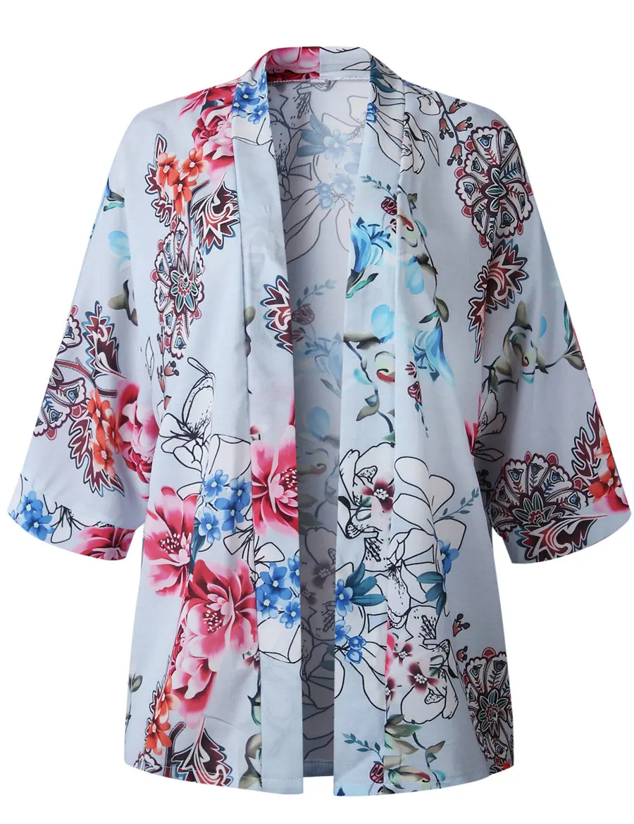 Gladiolus Summer Shirt Women Half Sleeve Floral Print Loose Kimono Cardigan Blouse Womens Tops And Blouses Blusas Mujer De Moda (14)
