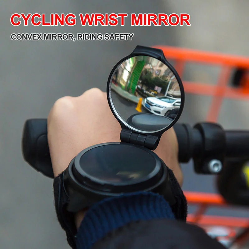 

Bicycle Bike Back Mirror Rearview 360 Degree Cycling Wrist Band Strap Reflex Mirrors Rear View Convex Arm Wrist Bike Mirrors