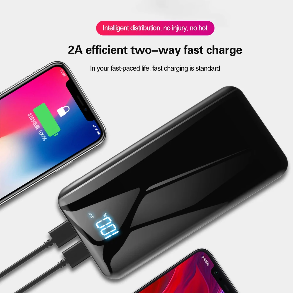 10000 mAh cargador inalámbrico QI banco de potencia para iPhone de tipo C de batería externa USB de