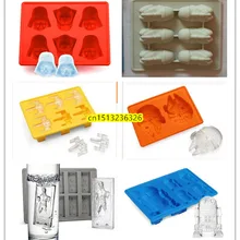 Ледяной кубик лоток 6 шт. помадка смерти Звездные войны силиконовая форма Дарт Вейдер Штурмовик R2D2 Сокол X-Wing Ханс Solo силиконовая форма