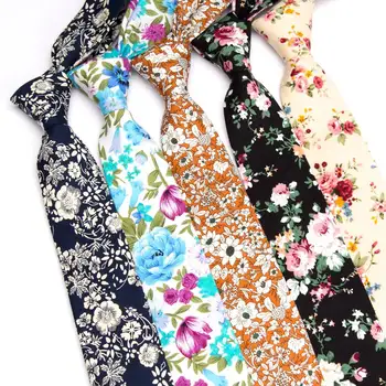 Mens Necktie Cotton 6cm Print Flowers Slim Ties Men Fashion bowtie Wedding Party Dress Neck tie handkerchief man accessories cartoon fish doodle print tie bowtie and handkerchief