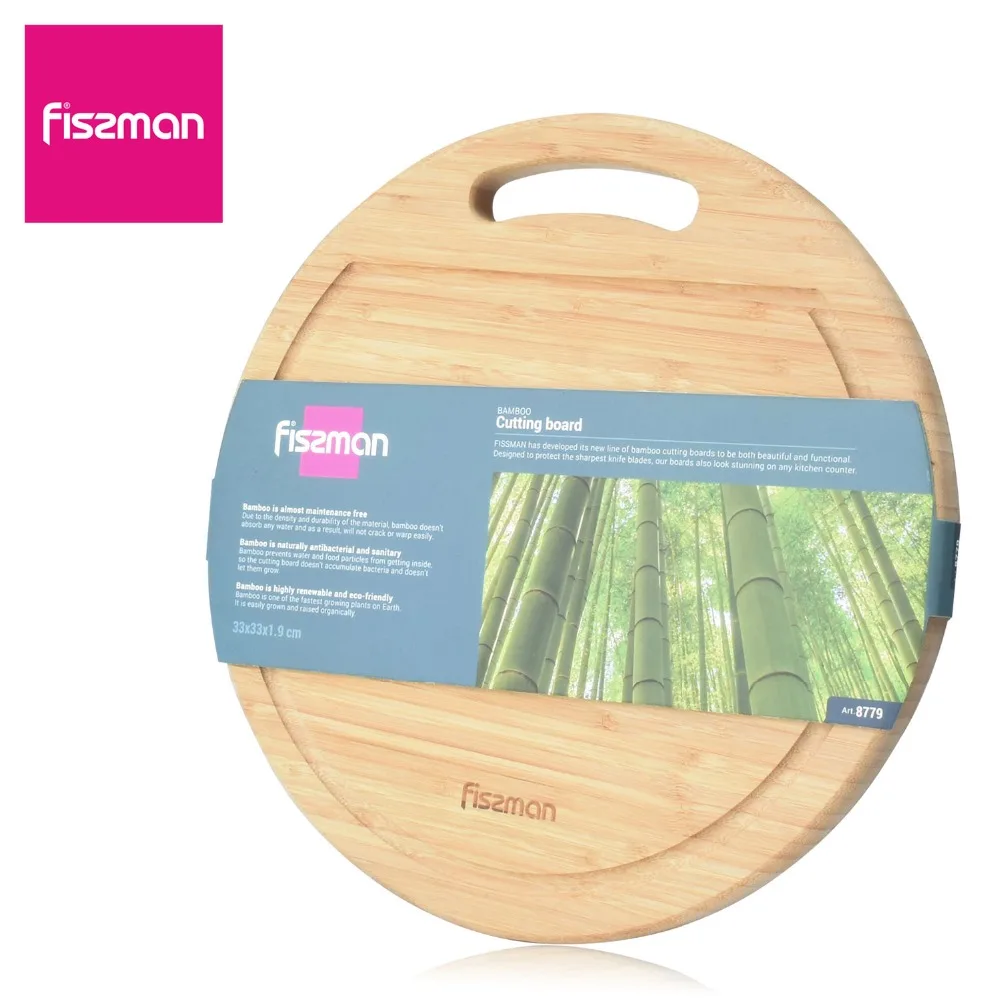 

FISSMAN Bamboo Cutting Board Eco-friendly Round Chopping Block