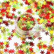 Рождественские-281 смешанные Блестки для ногтей цвета в форме снежинок 6,0 мм Размер Блестки для дизайна ногтей и DIY рождественские украшения