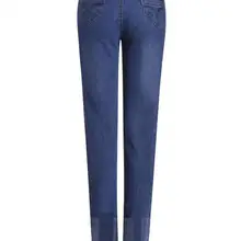 Новое поступление, весенне-осенние повседневные модные джинсы с высокой талией, хлопковые тонкие женские джинсы на молнии, большие размеры 30-36, 37, 38