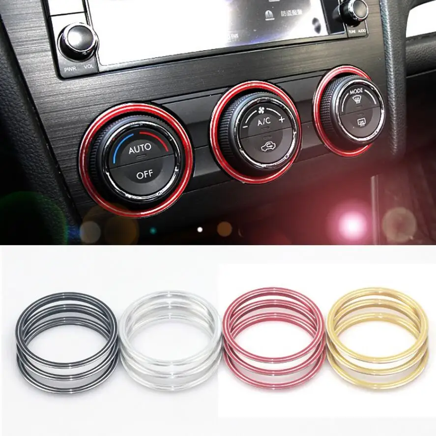 car styling Aluminium alloy air AC knobs Switch knobs decoration ring