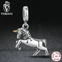 Elegante Plata de Ley 925 El Espíritu Animal Caballo Colgante Del Encanto Fit Pandora Pulsera Brazalete berloques de prata pulseira S020
