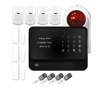 433mhz mobile phone APP control wireless smart home automation GSM Home Alarm System with LCD touch for alarm home security