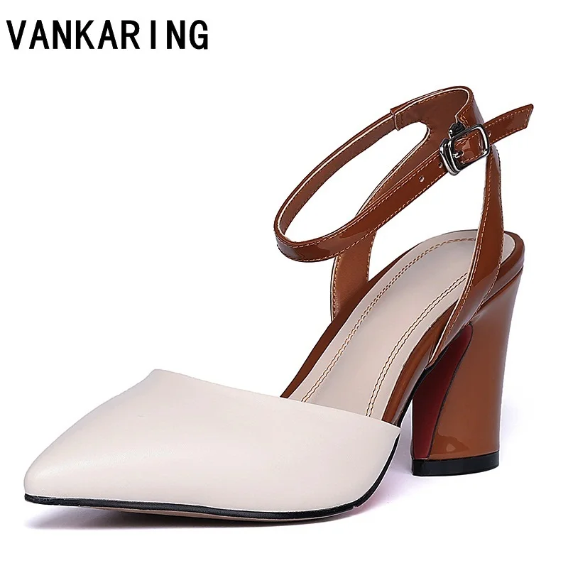 

brand summer gladiator sandals fashion genuine leather high heels sexy pointed toe slipper women sandals luxury party dress shoe