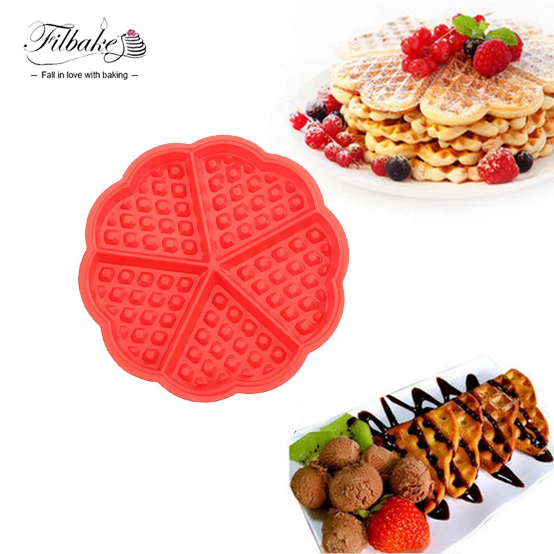 Buy FILBAKE Round Heart Shape 5 Cavity Waffle Mould
