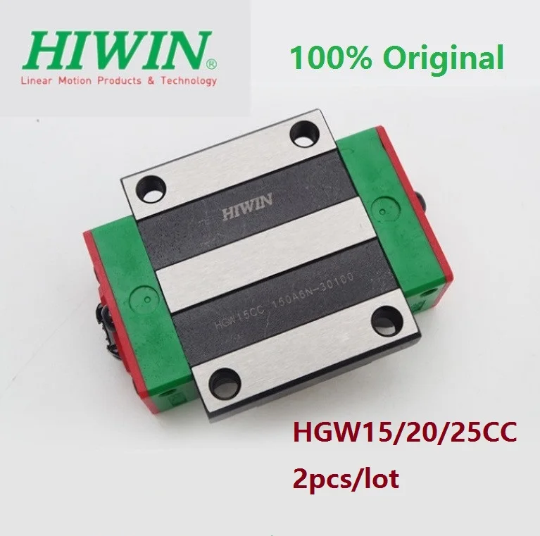 2 шт./лот HGW15CC HGW20CC HGW25CC 100% оригинальные линейные блоки Hiwin каретки с направляющей HGR
