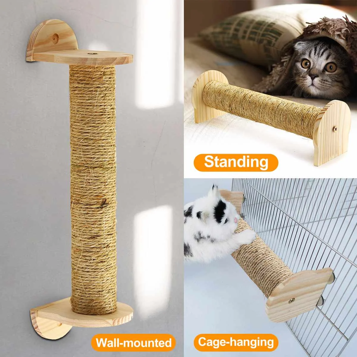 

NEW 3 Styles Cat Wall Scratching Post Tree Wall-Mounted Cat Sisal Shelf Pet Scratchers Board Toys Cat Climbing Frames