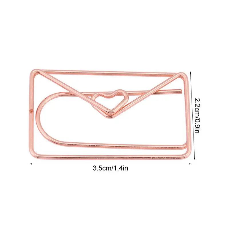 12Pcs Decorative Envelop Shape paper clip Bookmark Document Organizing Clip