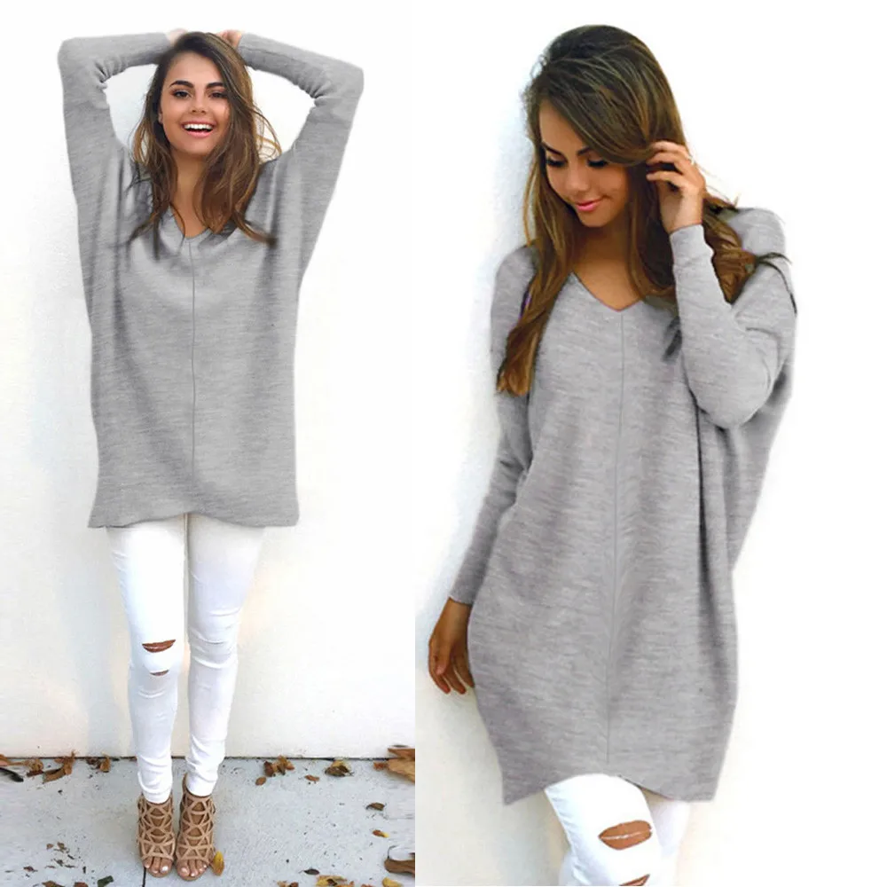 

Womens Sexy Casual Long Sleeve Jumper Sweaters Coat Blouse dropship