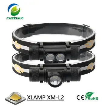 

LED Mini Headlamp IR Sensor USB Rechargeable Headlight T6 L2 Zoom Waterproof 18650 Battery Ultralight Small head lamp flashlight