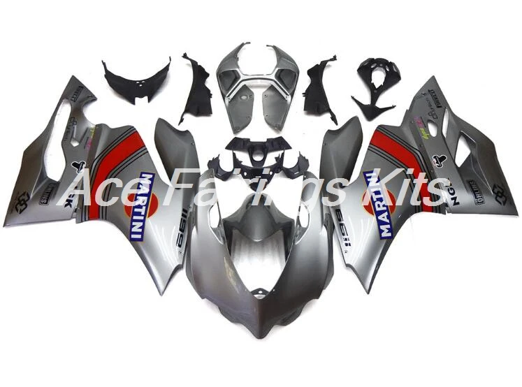 Полный мотоцикла Обтекатели для поездок на мотоцикле Ducati 899 1199 2012 2013 12 13 14 тела комплект панелей ABS Пластик красный капоты кузов серебро
