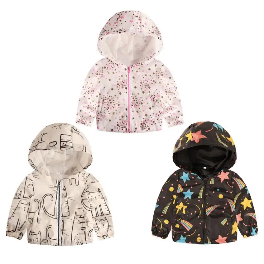 

2018 Autumn Winter Baby Girls Jacket Jackets For Girls Windbreaker Boys Kids Outerwear Coats For Girls Hooded Coat Tops Outfits